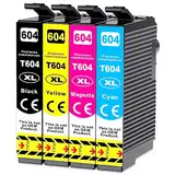 Q-image 604XL Patronen für Epson 604 604XL Multipack Kompatible für Epson Expression Home XP-2200 XP-2205 XP-3200 XP-3205 XP-4200 XP-4205 Workforce WF-2910 WF-2930 WF-2935 WF-2950 (4er-Pack)