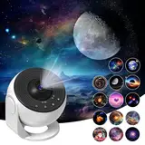 Upgrade Sternenhimmel Projektor, Home Planetarium-Projektor Lampe Sternenhimmel für Schlafzimmer Kinder Erwachsene mit 14 Planeten Discs, Nebel/Mond/Himmels Galaxy Projektor, Skylight Projector