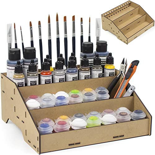 PROSCALE Paint rack farbständer. Tabletop citadel vallejo farben aufbewahrung model paint rack organizer for hobbyzone pinsel paint station modelbauwerkzeuge (Modell B)