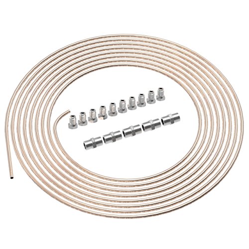 AUPROTEC 10m Bremsleitung Ø 4,75mm Kunifer mit ABE im SET + 10 Verschraubungen + 5 Verbinder M10 x 1 DIN 74 234 konform Kupfer-Nickel Bremsrohr im Sortiment für Bördel F