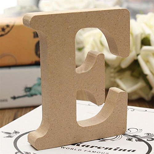 Freeas Dekorative Holz Buchstaben, hängende Wand 26 Buchstaben aus Holz Alphabet Wand Buchstaben für Kinder Baby Name Mädchen Schlafzimmer Hochzeit Geburtstag Party Home Decor-Briefe (E)