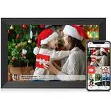 FRAMEO WiFi Digitaler Bilderrahmen, 10,1 Zoll Digitaler Bilderrahmen, Eingebauter 32GB Speicher, 1280x800 IPS LCD Touchscreen, Auto-Rotat, Teilen Sie Momente sofort über Frameo App von überall