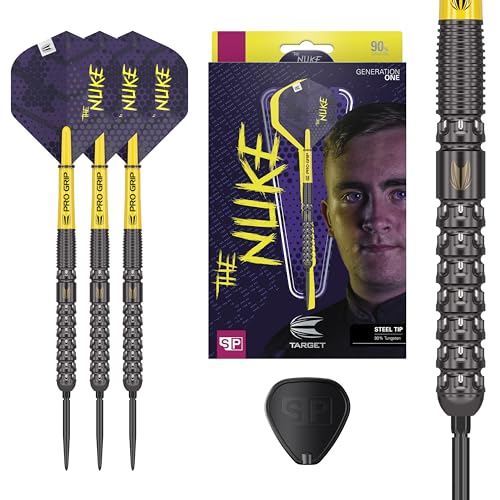 Target Darts Luke Littler G1 Dartpfeile 22G 90% Tungsten Swiss Point Steel Tip Darts Set - Swiss Point Darts, SP Tool Inklusive, Spieler Edition The Nuke Dart Set Steeldarts Dartpfeile Metallspitze