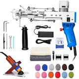 ZOWWFAST Tufting Gun Set mit Teppich Trimmer & Garn & Tufting Tuch, Teppich Tufting Pistolen Set für High-Speed Weben von Teppichen, Tufting Machine Kit DIY Tools -Blau