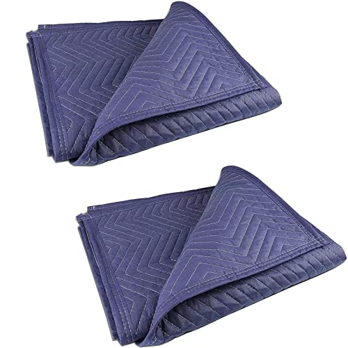 PONGHEI 2 Umzugsdecken, 101,6 x 182,9 cm, robuste Verpackungsdecken für Umzug, Versand, dicke Möbelverpackungen für Umzugsbedarf, professionelle gesteppte Versanddecken