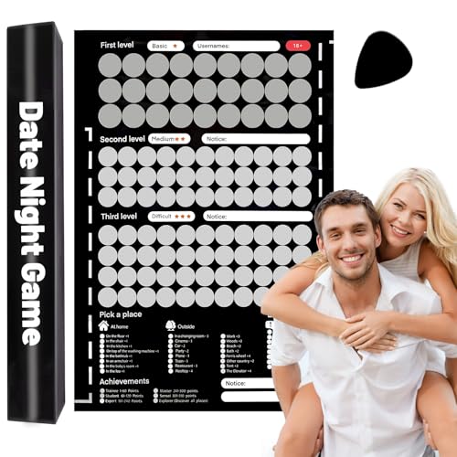 Vibbang Date Night Love Game Poster, 104 Couple Game Poster Scratch Off, Dates Bucket List for Couples Parre, Kreatives Rubbelposter, Schlafzimmerspiel für Paare, Perfekte Pärchen Geschenk Gift