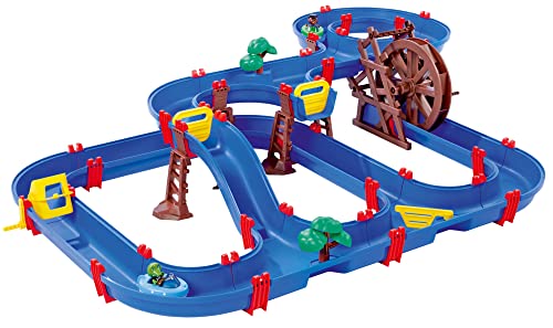 AquaPlay Mega Water Wheel - riesige Wasserbahn (180x125x35 cm) auf 2 Ebenen mit 2 Booten und Spielfiguren - Outdoor Wasserspielzeug für Kinder von 3-7 Jahre