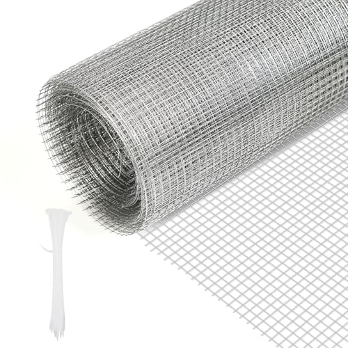 Wühlmausgitter 60cm x 7m, Maschendraht Verzinkt, Drahtgitter Feinmaschig 6 mm x 6 mm, Volierendraht für Hochbeet & Kleintiere, Mäusegitter, Hühnerdraht, Kaninchendraht, 0,6mm Drahtstärke