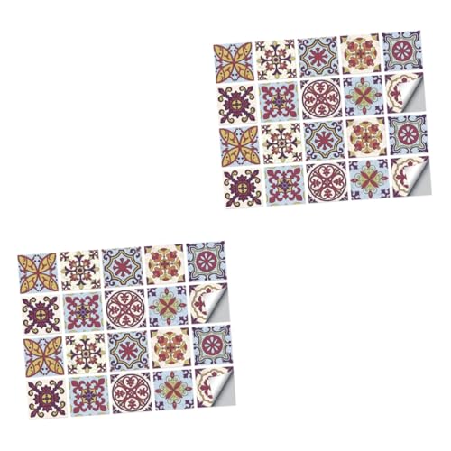 Abaodam 40 Stk Wandaufkleber Marokkanische Einrichtung Mexikanische Dekorationen Fliesen Wandtattoos Mandala-backsplash-aufkleber Mexikanisches Wasserdicht 3d Schrank Aufkleber Pvc
