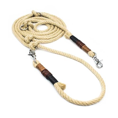 Hundeleine für große Hunde | extra stark bis 90 kg mit Premium Edelstahl Scheren-Karabiner | Angsthunde, aggressive Hunde | Führ-Leine & Schlepp-Leine | reißfest, verstellbar (Schwarz & Braun)