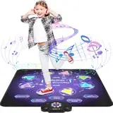 Gleamkid Tanzmatte Für Kinder, LED Licht-Tanzpad Mit 8 Tasten, Integrierter Musik, Bluetooth, 8 Modi, Kinder Von 3-12