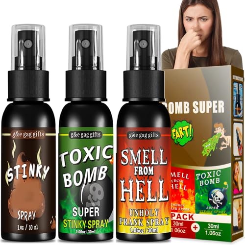 Seelenklang Furzspray Stinkbomben Fart Spray Prank Artikel - 3 Stück Extrem Pupsspray, Liquid Furz Spray Stinkbombe für Streichspielzeug