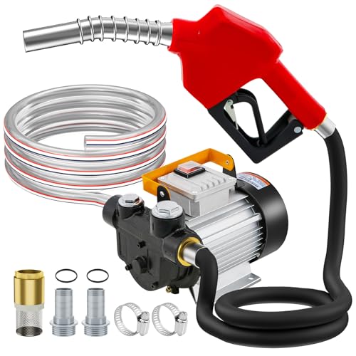 Dieselpumpe 550W 20-60l/min Heizölpumpe Ölabsaugpumpe, 220V Dieselpumpe Leistungsstarker 4m Druckschlauch und Zapfpistole Kraftstoffpumpe Ölpumpe