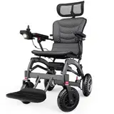 Leichter elektrischer Rollstuhl, zusammenklappbar mit ergonomischem Design, bürstenloser 400 W tragbarer motorisierter Rollstuhl für Audlts, All-Terrain 15 Meilen Reichweite, kompakter Power-Rollstuhl