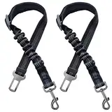 Xundefeng 2 Stücke Hundegurt fürs Auto Hund Geschirre Sicherheitsgurt Hundeleine Leine Anti Shock Ruckdämpfer Haustier Katze Hunde Bungee Flexileine Einstellbar Lead Clip Sicherheitsgurte