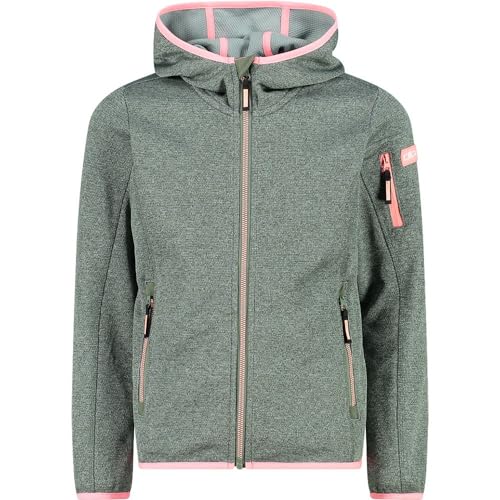 CMP Unisex Kinder Strickjacke mit Fester Kapuze, Salbei-Jade, 104