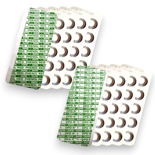 Wiesel 100 Rapid Wassertest-Tabletten | 50 x pH-Wert Phenol Red | 50 x DPD1 Freies Chlor | für Wassertester und Pooltester | Nachfüllpack