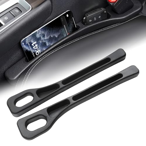 Autositz Lückenfüller, 2er Set Aufbewahrungsbox für Autositze, Autositz Spaltfüller, Autositz Gap Stopper, Verhinderung des Herunterfallens von Gegenständen für Die Meisten Modelle von Autos (Black)