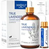 HIQILI Lavendelöl 100ml,100% Reines Natürliches Lavendelöl Ätherisches öl Aromatherapieöl für Guten Schlaf, Schönheit, Massage, Diffusoren,Duftlampe, Seife