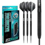 RED DRAGON Razor Edge Black Dartpfeile Tungsten Profi Steel Darts mit Flights und Schäfte (24, Gramm)