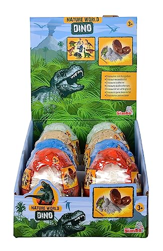 Dino Ausgrabungsset im Ei, 8-Fach Sortiert, es Wird nur EIN Artikel geliefert, Dinosaurier zum Ausgraben, 8cm, mit Werkzeug, ab 3 Jahren