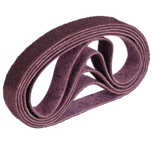 5 Stück 3M Scotch Brite Schleifband Schleifband Vliesband Rohrbandschleifer Schleifmaschine (3M SC-BS Grade: Medium, Color: red, 13mm x 457mm)