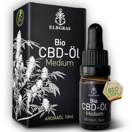 Bio CBD-Öl 20% - Deutsches Bio-Produkt – inklusive zusätzlichem Sprühkopf - Vollspektrum Hanf-Tropfen mit 2000mg Cannabidiol - Elbgras