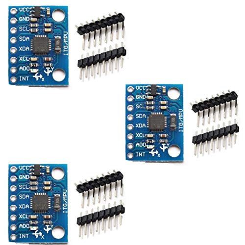 Hailege 3pcs MPU-6050 MPU6050 GY-521 3-Achsen-Beschleunigungsmesser-Gyroskop-Modul 6-DOF-6-Achsen-Beschleunigungsmesser Gyroskop-Sensor-Modul 16-Bit-AD-Wandler-Datenausgang IIC I2C