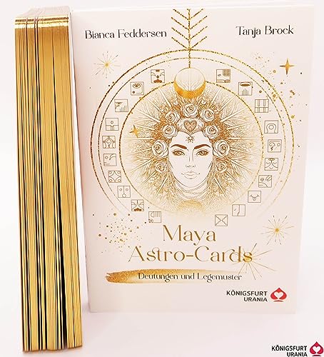 Maya-Astro-Cards: 44 astrologische Orakelkarten mit Booklet (Goldfolie und Goldschnitt, Orakel Neuerscheinung 2023, Deutsch)