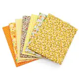 Faden & Nadel Stoffsets: 7 Patchwork Stoffe, 100% Baumwolle, 50 x 50 cm, verschiedene Farben (Gelb)