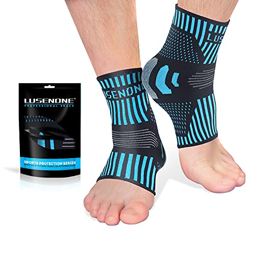 Professionelle Sprunggelenkbandage 2 Stück, Atmungsaktive Knöchelbandage für Damen/Männer Kompressionssocken Fußbandage für Plantarfasziitis, Arthritis, Verstauchte Knöchel, Achillessehne,Sport