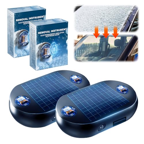 kailisi Antifreeze Electromagnetic Car Snow Removal Device, 2024 Neuestes Elektromagnetische Schneeräumung Auto Enteiser, Tragbarer Autoentfroster Frostschutz (Schwarz,2pcs)