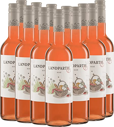 Landpartie Rosé Peter Riegel Weinimport Roséwein 12 x 0,75l VINELLO - 12 x Weinpaket inkl. kostenlosem VINELLO.weinausgießer