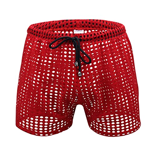 PODOLIXIA Herren Kurze Hose Sexy Shorts Männer Netz Unterhose Reizwäsche Underwear Hipster Fetisch Clubwear Beiläufige Herren Kleidung Niedrige Taille