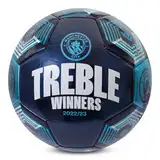 Hy-Pro Offiziell lizenzierter Manchester City Treble Winners Fußball - Größe 5 Fußball mit strapazierfähigem PVC, Sammleredition - Ideal für Fans & Spieler für Man City Fans - Marineblau