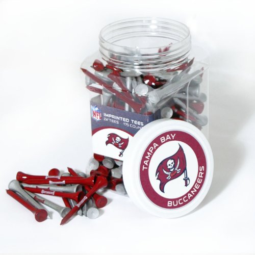 TEAM GOLF NFL Tampa Bay Buccaneers Glas mit 175 Golf-Tees 6,4 cm Golf-Tees, 175 Stück, Normale Größe, mehrere Teamfarben