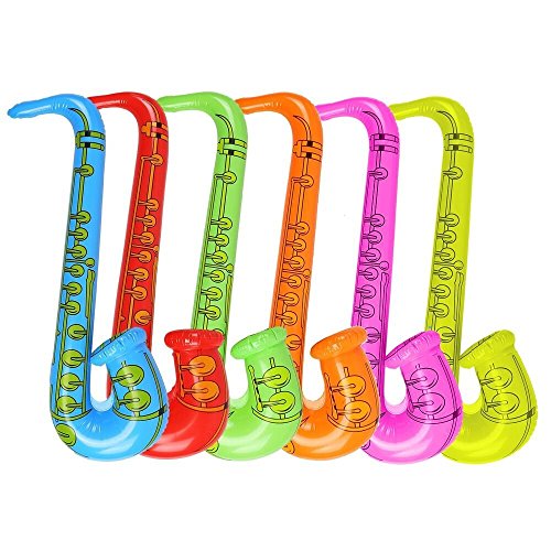 Aufblasbare Musikinstrumente Inflatables Gitarre Saxophon Mikrofon Für Partyzubehör Party Favors Ballons Zufällige Farbe (4 Saxophone)