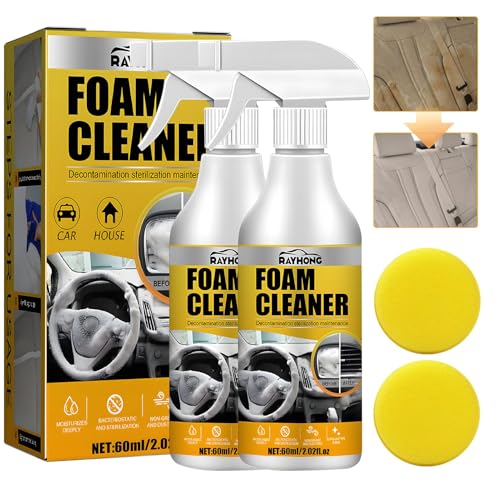 Foam Cleaner,Neuer Mehrzweck-Schaumreiniger,Schaumreiniger Für Den Autoinnenraum, Multifunktionaler Schaumreiniger mit Zwei Schwämmen beigelegt, Foam Cleaner Auto (2PCS)