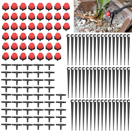 NAROSEBE 150 Stücke Automatische Bewässerung Tropf Kit Tropfbewässerung Gartenbewässerung DIY Micro Drip System Set DIY Automatisches Bewässerungssystem für Garten, Rasen, Gewächshaus
