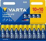 VARTA Batterien AA, 20 Stück, Longlife Power, Alkaline, 1,5V, ideal für Spielzeug, Funkmaus, Taschenlampen, plastikfreie Verpackung, Made in Germany