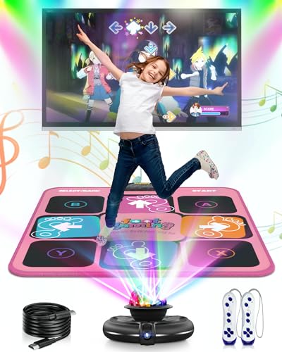 Acelufly Tanzmatte Spielzeug für Mädchen, Wireless Music Electronic Dance Pad für TV mit HD-Kamera, Familie Party/Geburtstag/Weihnachten/Neujahr Geschenk für 4 5 6 7 8 9 10 11+ Jahr alte Kinder