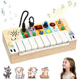 Montessori Spielzeug ab 1 jahr mit Musik led Lichtschalter Activity Board busy board Elektronisches Klavier Motorikspielzeug ab 2 3 4 Jahre, Lernspielzeug für Jungen und Mädchen Weihnachten Geburtstag