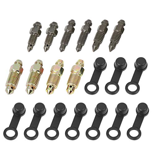 F FIERCE CYCLE 10 Stück Hohlschraube Entlüftungsschraube mit Kappe für Motorrad Hauptbremszylinder Bremssattel M6 x 1 mm M7 x 1 mm M8 x 1,25 mm M10 x 1 mm M10 x 1,25 mm
