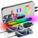 TAKRINK RGB Wecker Digital mit 5 Stufen Bildschirmhelligkeit Automatisches Dimmen Digitaler Wecker mit USB-Ladeanschluss Type-C Ladegerät 12 oder 24H 5 Stufen der Einstellbaren Lautstärke Snooze