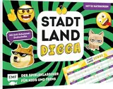 Stadt, Land, Digga – Der Spieleklassiker für Kids und Teens: Der ultimative Stadt, Land, Fluss-Spieleblock mit 52 Kategorien und Anti-Schummel-Drehscheibe