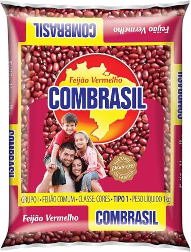 Combrasil Feijão Vermelho Bohnen 1 kg - Brasilianische braune Bohnen getrocknet, proteinreich, ballaststoffreich, ideal für Eintöpfe & Beilagen, gesunde Ernährung, glutenfrei mit Kajal