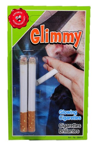 Erfurth Scherzartikel 8411 Ganove Glimmy-Zigaretten, weiß, 2er Pack