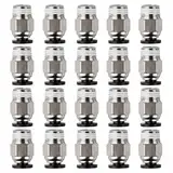 20 Stück PC4-M10 Stecker, PC4-M10 Gerade Pneumatikkupplung, PC4-M10 Pneumatik Verbinder, PC4-M10 Gerader Pneumatischer Anschluss für 3D-Drucker, Schnellverschraubung, Gewinde M10