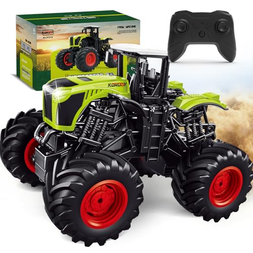 Ferngesteuerter Traktor Ferngesteuert ab 3 4 6 Jahre, 2.4GHz 1:16 Ferngesteuerter Monstertruck Ferngesteuert mit Licht, 8 Kanal Traktor Spielzeug ab 3 4 6 Jahre, Leicht zu Passierende Komplexe Gelände