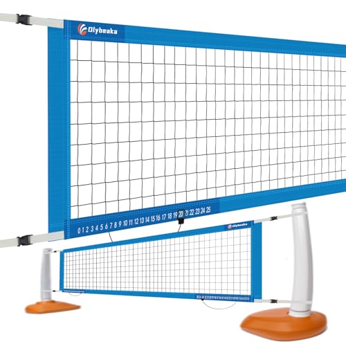 Olybeaka Verstärktes Anti-UV-Ersatz-Pool-Volleyballnetz mit Ritzklemmen, 4,5–8,8 m, verstellbare Länge, einfach aufzubauen und langlebig